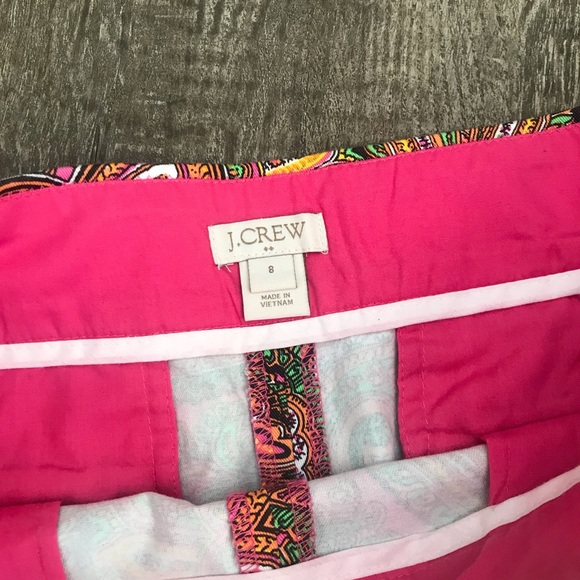 J. CREW| Pink paisley print shorts size 8 - Picture 5 of 7